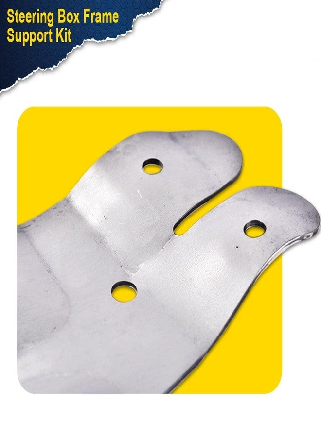 PIT66 Steering Box Frame Support Kit, Compatible with 73-91 Chevy GMC C/K Pickup 2 PCS Silver - Image 5